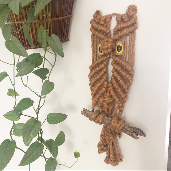 Vintage Owl Macrame Wall Decor Boho Decor